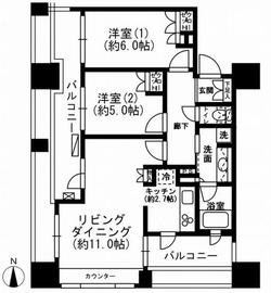 レジディア市ヶ谷 606 間取り図