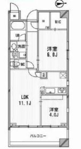 朝日上野マンション 406 間取り図