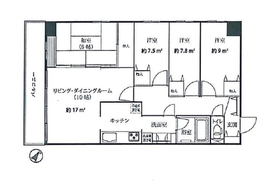 オーベル月島リバージュグラン 3階 間取り図