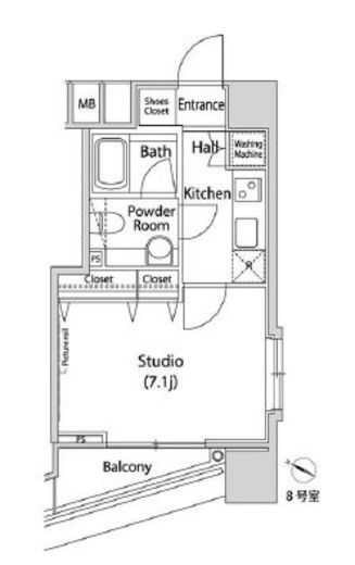 ファーストリアルタワー新宿 1208 間取り図