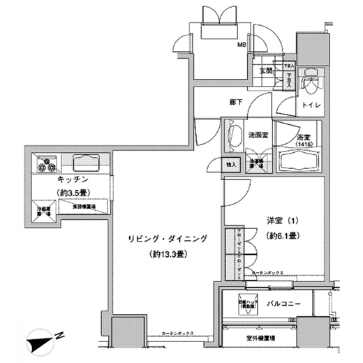 ウエストパークタワー池袋 1710 間取り図