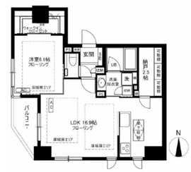 リストレジデンス蔵前 2階 間取り図