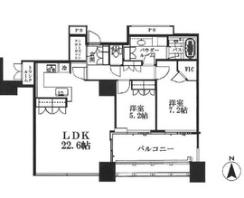 ワールドシティタワーズ アクアタワー 16階 間取り図