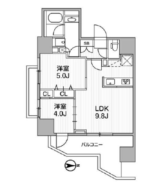 レクシード新御徒町 801 間取り図