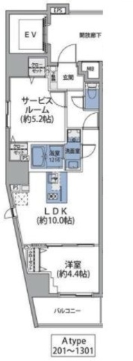 ルネサンスコート秋葉原 1301 間取り図