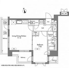 プラウドフラット神楽坂 210 間取り図