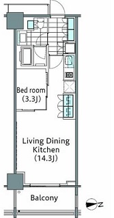 コンフォリア新宿イーストサイドタワー 1224 間取り図