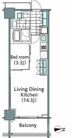 コンフォリア新宿イーストサイドタワー 1224 間取り図