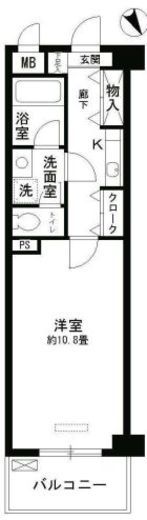 ルミエール祐天寺 609 間取り図