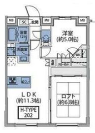 ルネサンスコート中目黒 202 間取り図