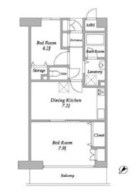 プラザ勝どき 206 間取り図