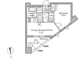 レジディア三軒茶屋 201 間取り図