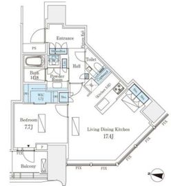 パークコート渋谷ザタワー 23階 間取り図