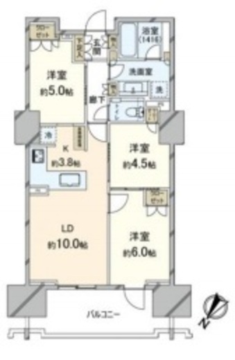 プレミスト日本橋浜町公園 4階 間取り図