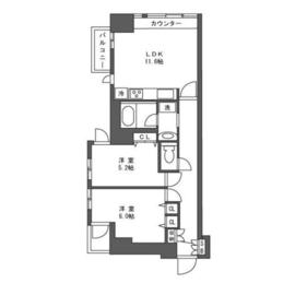 ムルーエ築地 404 間取り図