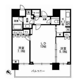 THE ROPPONGI TOKYO CLUB RESIDENCE 24階 間取り図