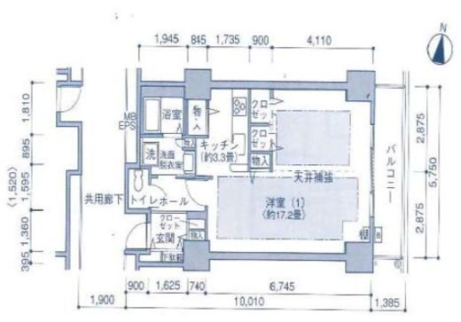シティコート目黒 4-217 間取り図