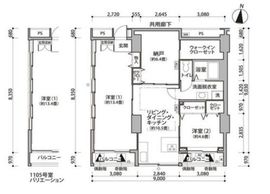 東雲キャナルコートCODAN 11-1105 間取り図
