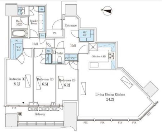 パークコート渋谷ザタワー 33階 間取り図