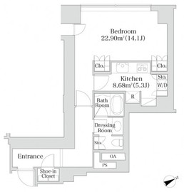 プラティーヌ西新宿 1109 間取り図