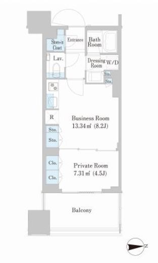 シティタワー銀座東 4階 間取り図