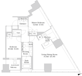 ラ・トゥール新宿 2424 間取り図