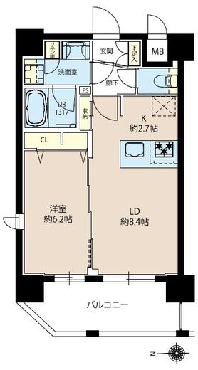レオーネ新御徒町 601 間取り図