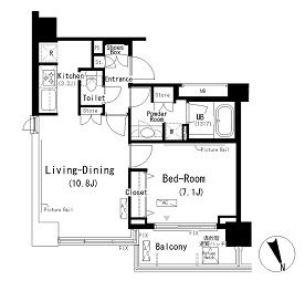 パークキューブ代々木富ヶ谷 802 間取り図