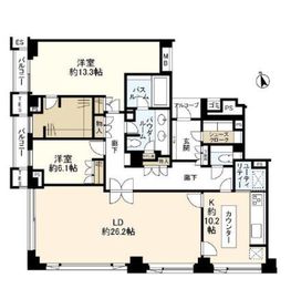 プラウド赤坂氷川町 2階 間取り図