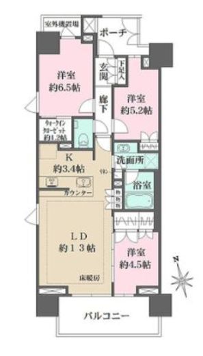 ザ・パークハウス浅草 9階 間取り図