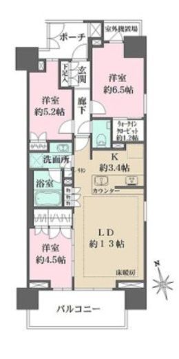 ザ・パークハウス浅草 4階 間取り図