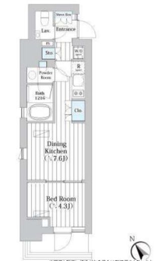 ライオンズフォーシア築地ステーション 405 間取り図