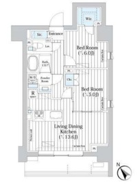 ライオンズフォーシア築地ステーション 803 間取り図