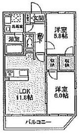 ベルドミール玉川 101 間取り図