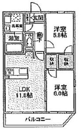 ベルドミール玉川 201 間取り図