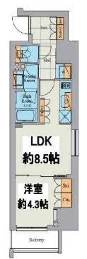 クレストコート大塚 203 間取り図