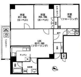 ラポール高輪 4階 間取り図