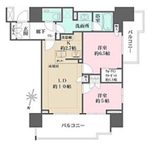 ザ・パークハウス市ヶ谷 3階 間取り図