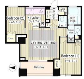 プラウド駒場 3階 間取り図