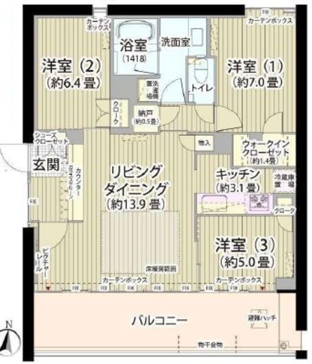 ガーデニエール砧ウエスト 409 間取り図