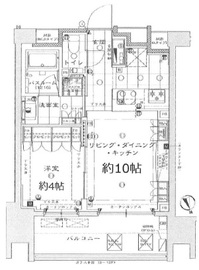 ライオンズ麻布十番スペリア 8階 間取り図