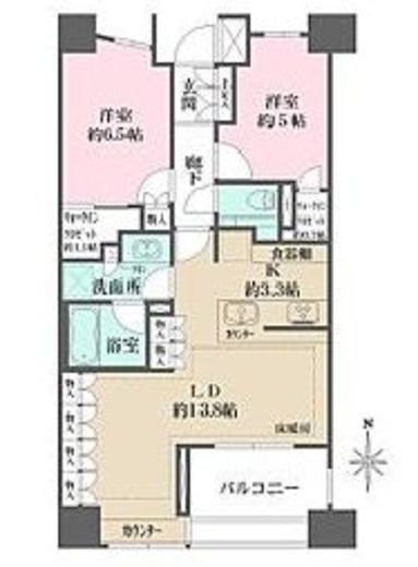 ザ・パークハウス山吹神楽坂 5階 間取り図