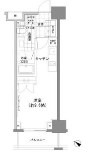 パークハビオ人形町 302 間取り図
