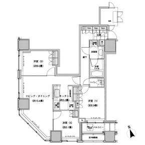 ウエストパークタワー池袋 1306 間取り図