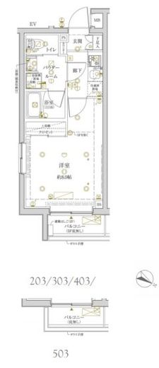 クレイシアIDZ学芸大学 3階 間取り図