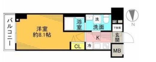 エル・グランジュテ新宿 9階 間取り図