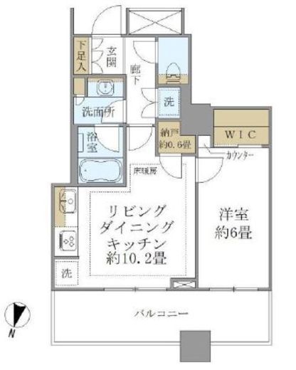 ブリリア大井町ラヴィアンタワー 22階 間取り図