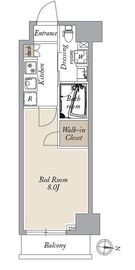 アジールコート両国北斎通 408 間取り図