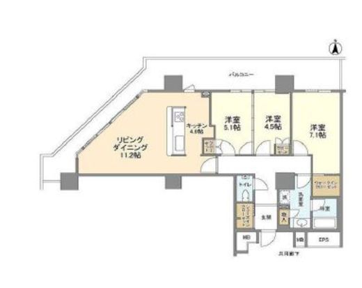豊洲シエルタワー 24階 間取り図