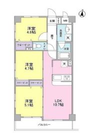 ボヌール都立大学弐番館 601 間取り図